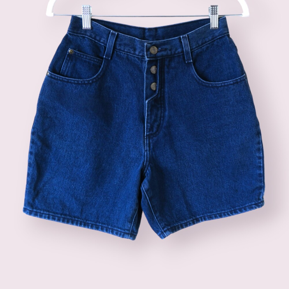 Vintage NO BOUNDARIES  Denim Shorts Sz Jr 9/10 Wm 7/8 High Waisted Dark Wash